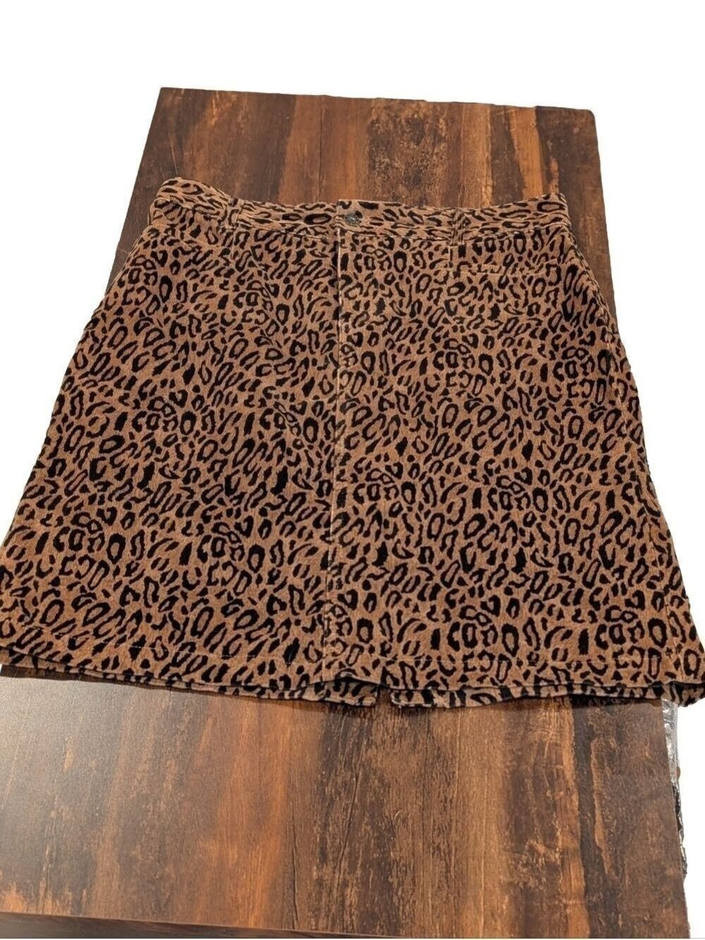 Kikit Jeans Vintage Animal Print Corduroy Skirt Size 12